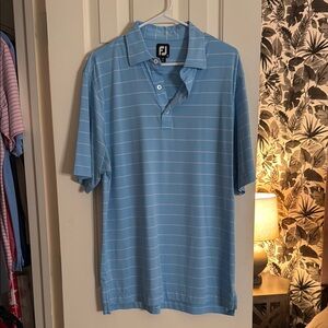 Sky Blue Striped Polo Shirt for Casual Wear